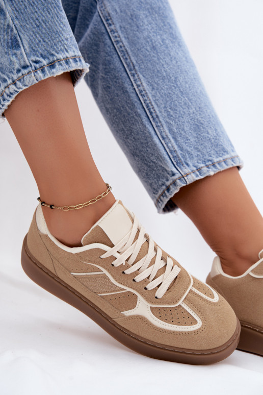 Baskets basses femmes en couleur sable Brenelle