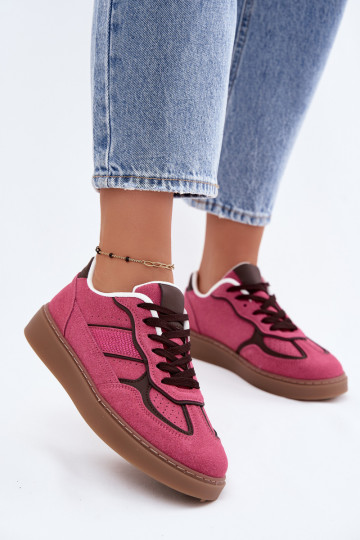 Baskets basses femmes en couleur rose Brenelle