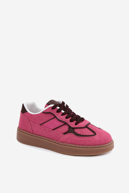 Baskets basses femmes en couleur rose Brenelle