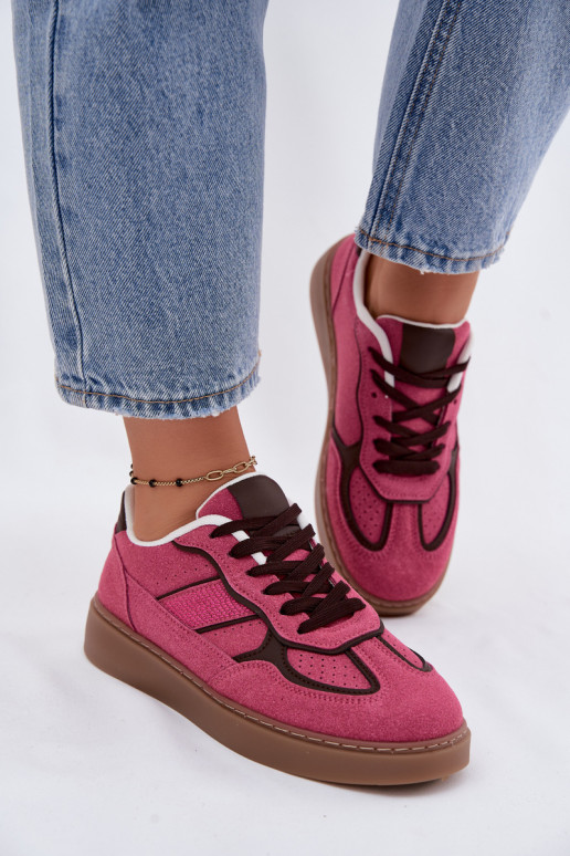 Baskets basses femmes en couleur rose Brenelle