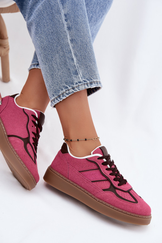 Baskets basses femmes en couleur rose Brenelle