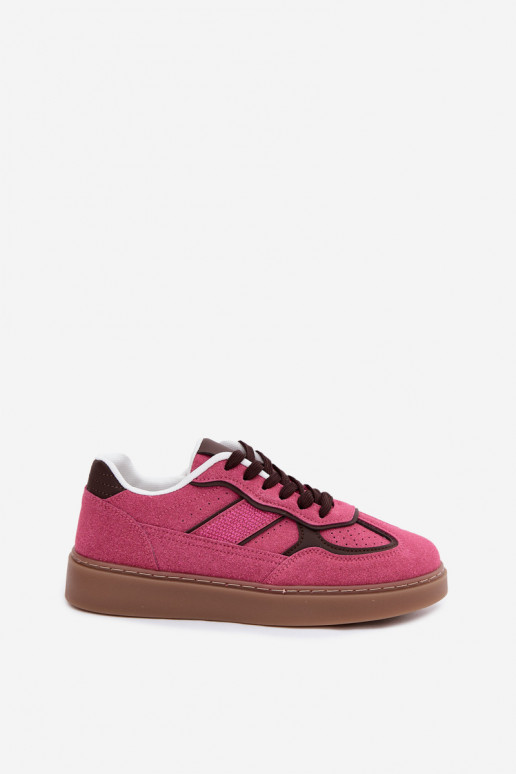 Baskets basses femmes en couleur rose Brenelle