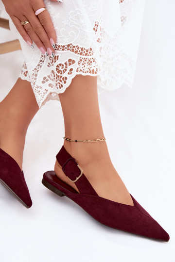 Ballerines femmes avec boucles en couleur bordeaux Tanelia