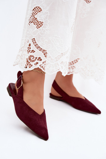 Ballerines femmes avec boucles en couleur bordeaux Tanelia 2