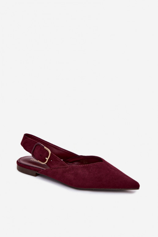 Ballerines femmes avec boucles en couleur bordeaux Tanelia