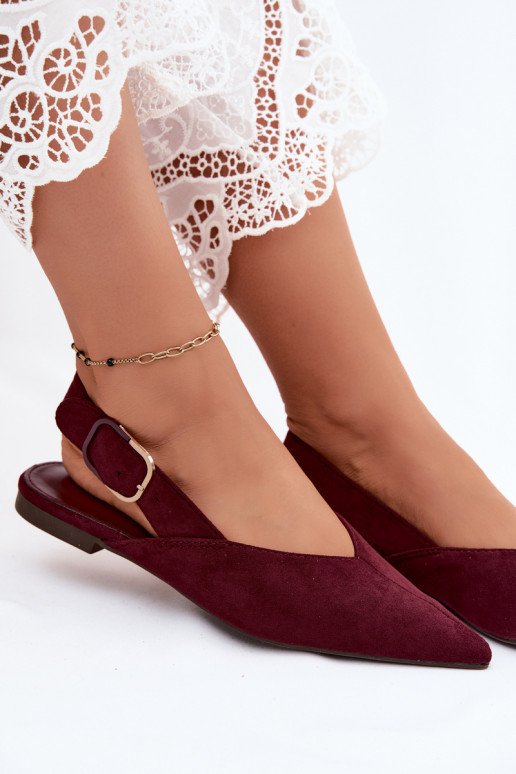 Ballerines femmes avec boucles en couleur bordeaux Tanelia
