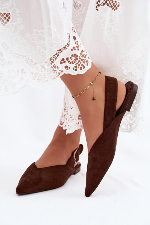 Ballerines femmes avec boucles en couleur marron foncé Tanelia