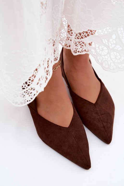 Ballerines femmes avec boucles en couleur marron foncé Tanelia