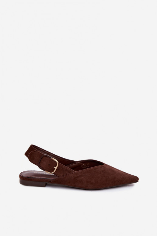 Ballerines femmes avec boucles en couleur marron foncé Tanelia