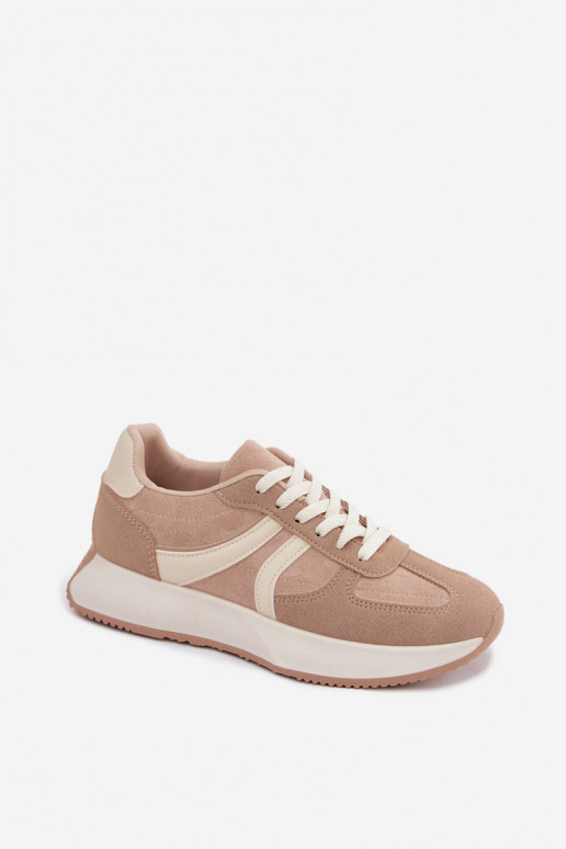 Baskets femmes avec plateforme en couleur sable Laurelia