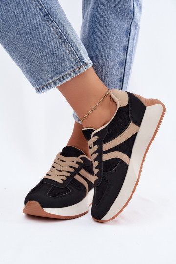 Baskets femmes avec plateforme en couleur noire Laurelia