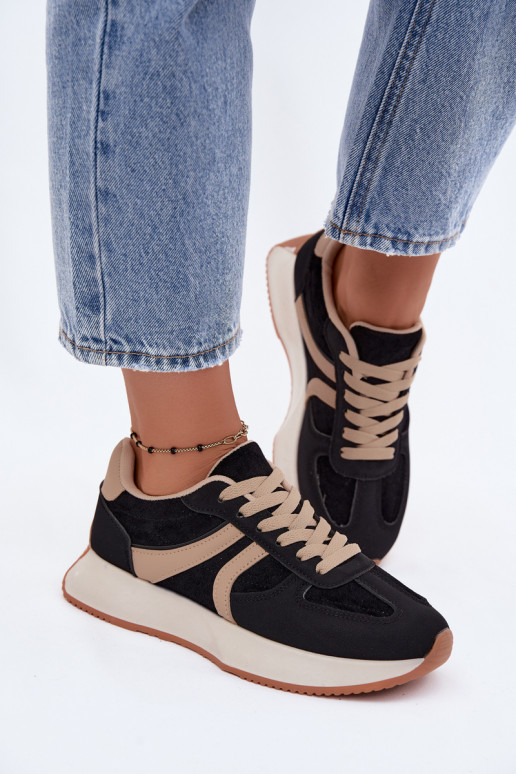Baskets femmes avec plateforme en couleur noire Laurelia