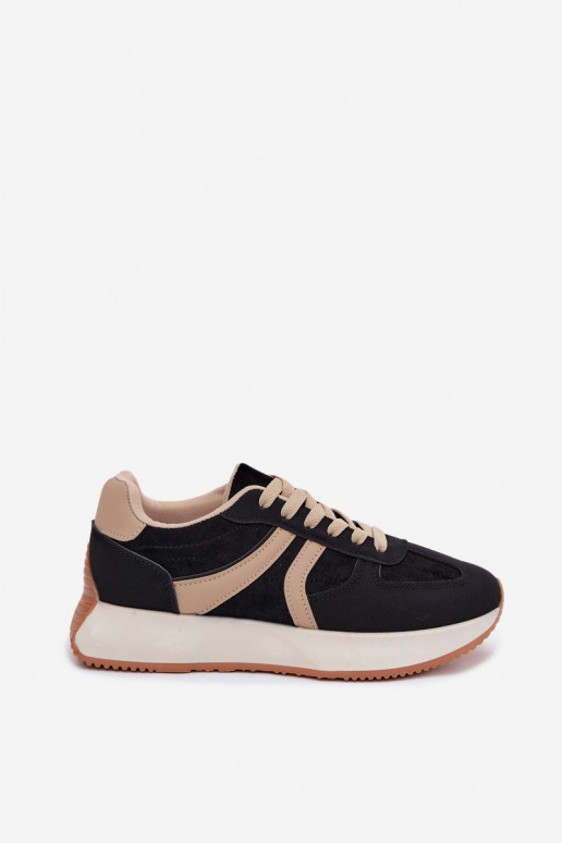 Baskets femmes avec plateforme en couleur noire Laurelia