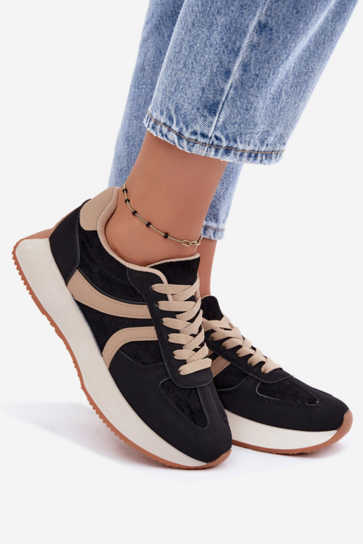 Baskets femmes avec plateforme en couleur noire Laurelia