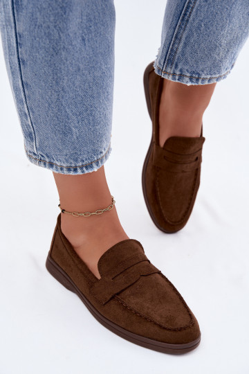 Mocassins en faux daim pour femmes CzekoladoĮe Renelia