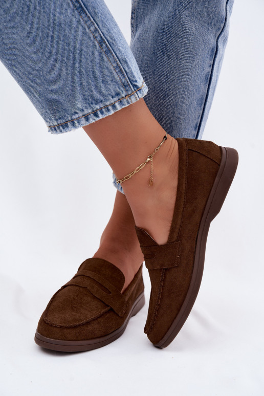 Mocassins en faux daim pour femmes CzekoladoĮe Renelia