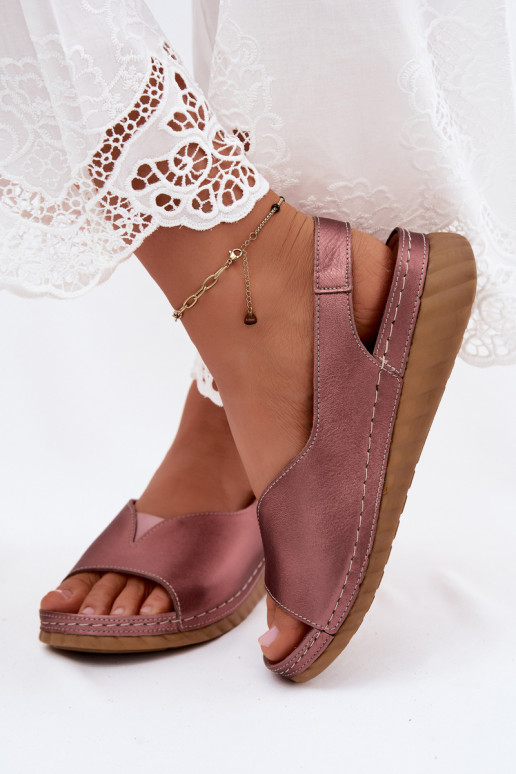 Sandales à plateforme rose doré Tai turiciejka L7633-25
