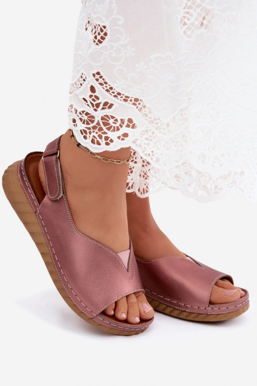 Sandales à plateforme rose doré Tai turiciejka L7633-25