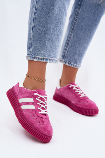 Baskets à plateforme en daim roses Artelle 2