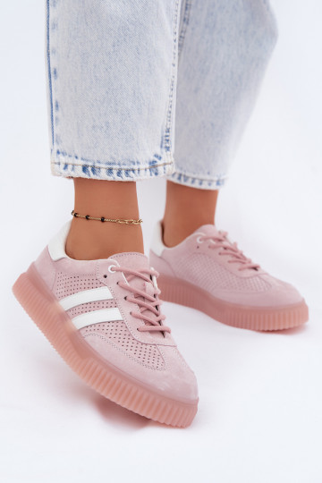 Baskets à plateforme en daim roses Artelle