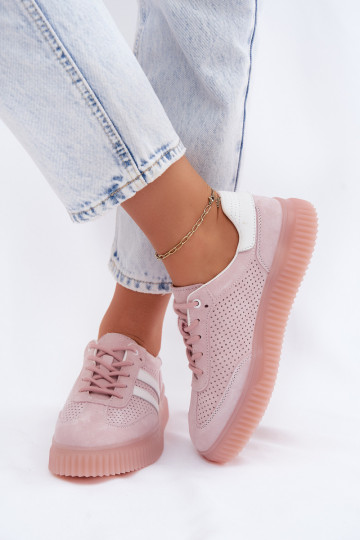 Baskets à plateforme en daim roses Artelle 2