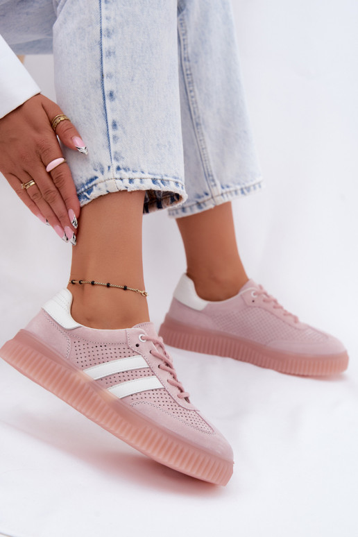 Baskets à plateforme en daim roses Artelle