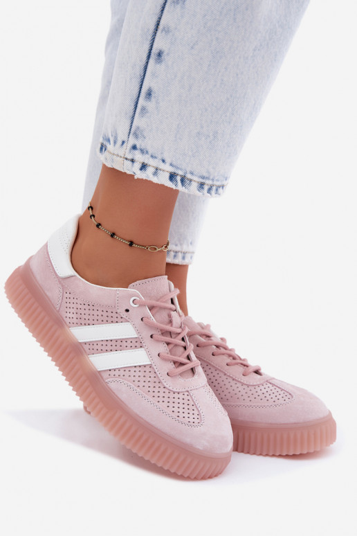 Baskets à plateforme en daim roses Artelle