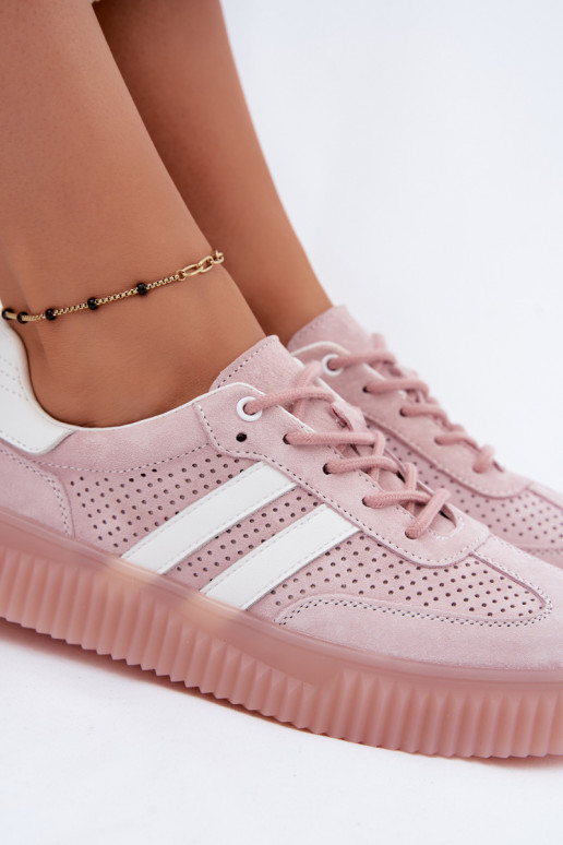 Baskets à plateforme en daim roses Artelle