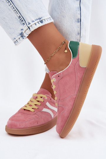 Baskets à plateforme en daim roses Coressa 2