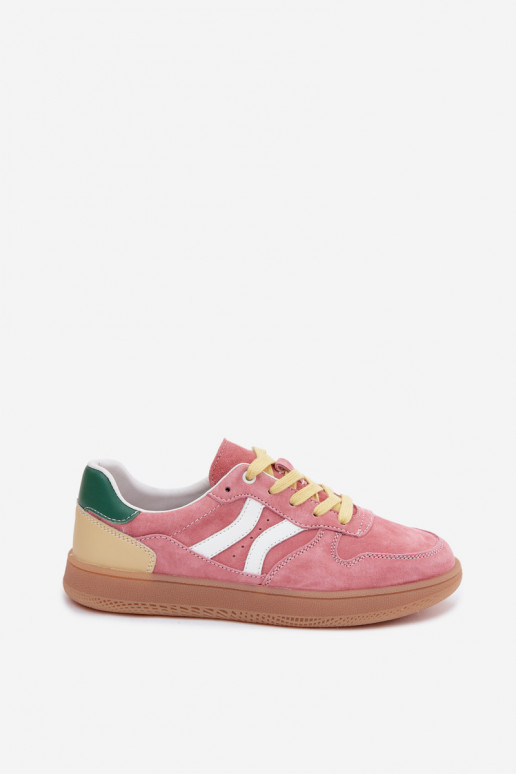 Baskets à plateforme en daim roses Coressa