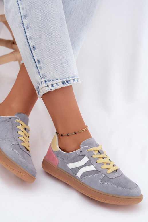 Baskets à plateforme en daim bleues Coressa