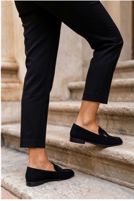 Mocassins pour femmes en daim synthétique noirs Prestelle
