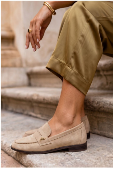 Mocassins pour femmes en daim synthétique sable Prestelle 2