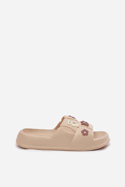 Chaussons légers couleur sable avec boucles Redienna