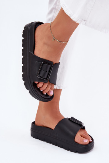 Chaussons légers noirs pour femmes avec boucles Viasara