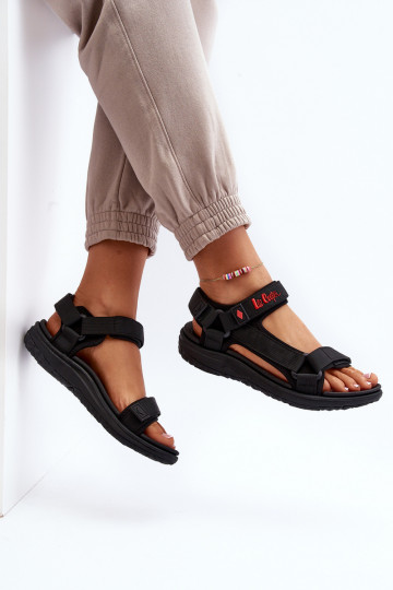 Sandales femme avec fermetures adhésives en noir Lee Cooper LCIN-26-34-4423L 2