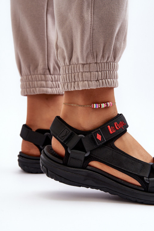 Sandales femme avec fermetures adhésives en noir Lee Cooper LCIN-26-34-4423L