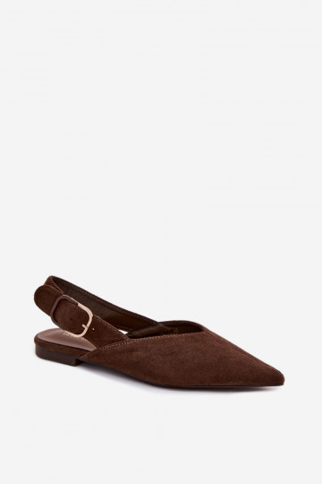 Ballerines pour femmes avec boucles en couleur chocolat Tanelia