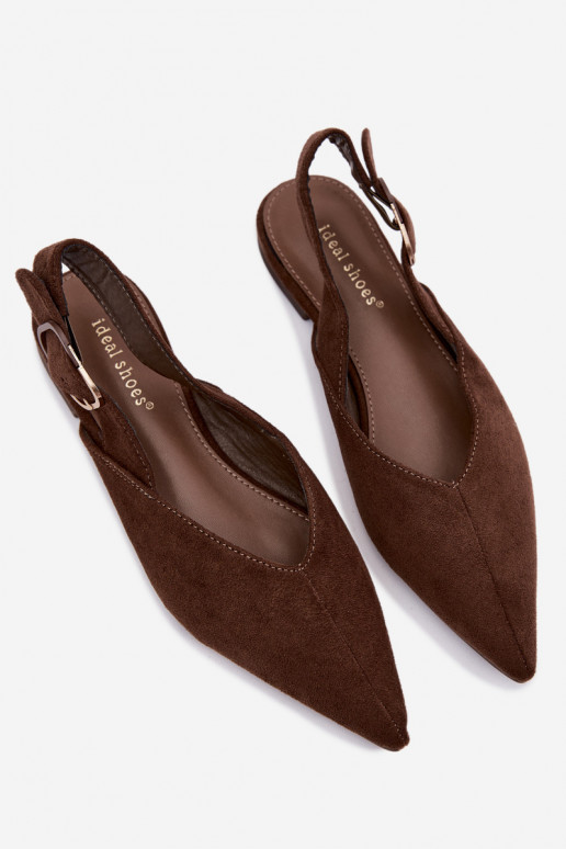 Ballerines pour femmes avec boucles en couleur chocolat Tanelia