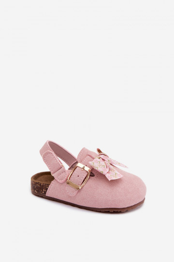 Sabots pour enfants avec nœuds en couleur rose Rosella