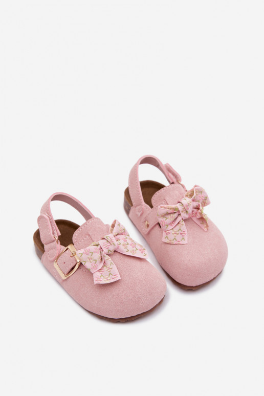 Sabots pour enfants avec nœuds en couleur rose Rosella