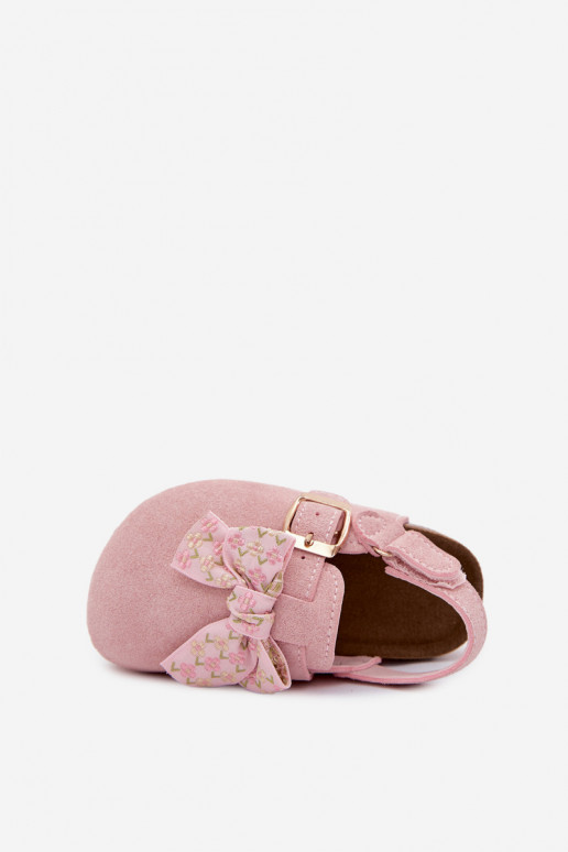 Sabots pour enfants avec nœuds en couleur rose Rosella