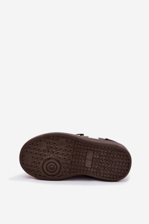 Baskets pour enfants avec fermetures Velcro en cuir synthétique couleur noire Ronja