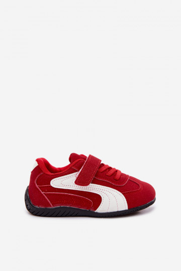 Baskets pour enfants avec fermetures Velcro en couleur rouge Perrin 2
