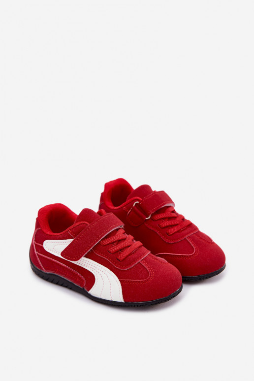 Baskets pour enfants avec fermetures Velcro en couleur rouge Perrin