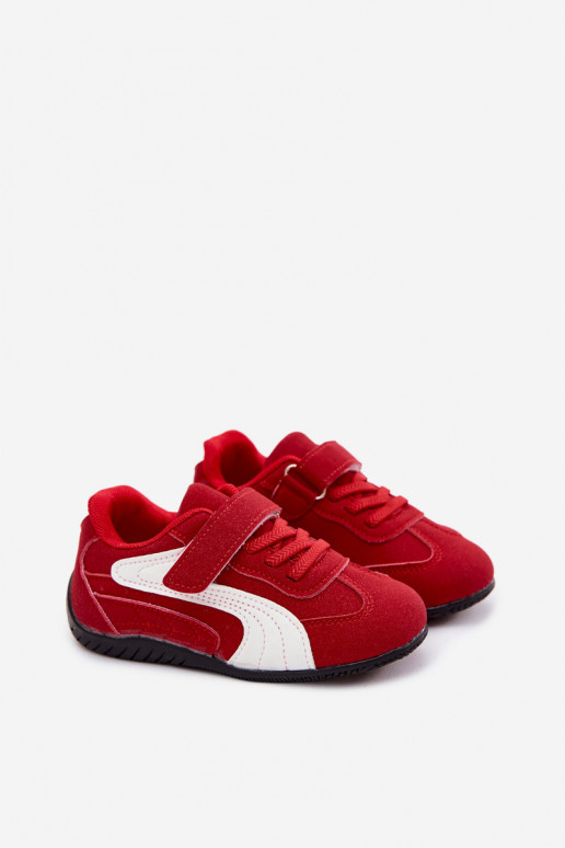 Baskets pour enfants avec fermetures Velcro en couleur rouge Perrin