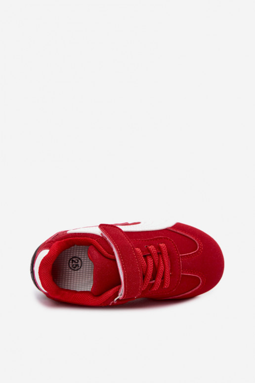 Baskets pour enfants avec fermetures Velcro en couleur rouge Perrin