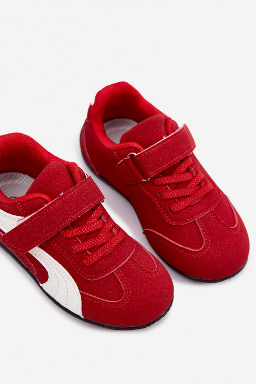 Baskets pour enfants avec fermetures Velcro en couleur rouge Perrin