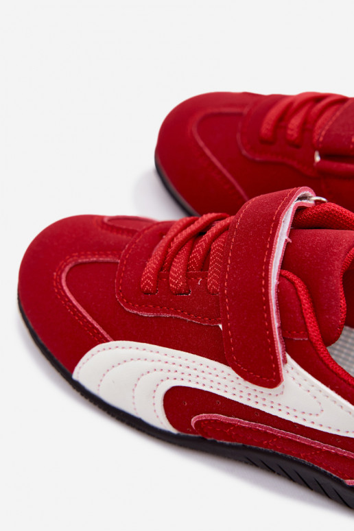 Baskets pour enfants avec fermetures Velcro en couleur rouge Perrin