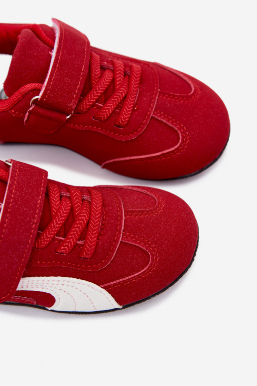 Baskets pour enfants avec fermetures Velcro en couleur rouge Perrin